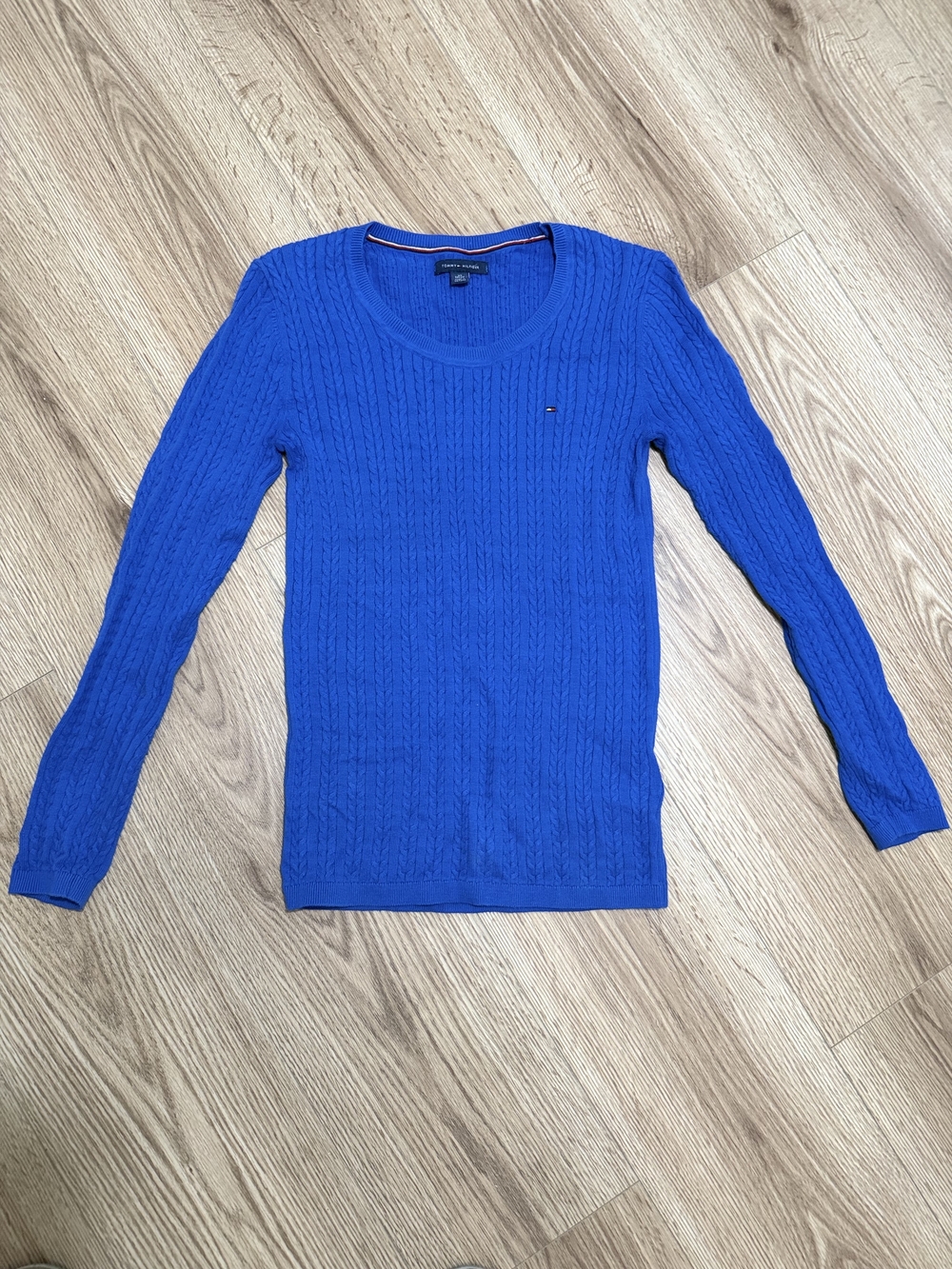 Tommy Hilfiger Women's Cable Knit Crewneck Sweater - Royal Blue